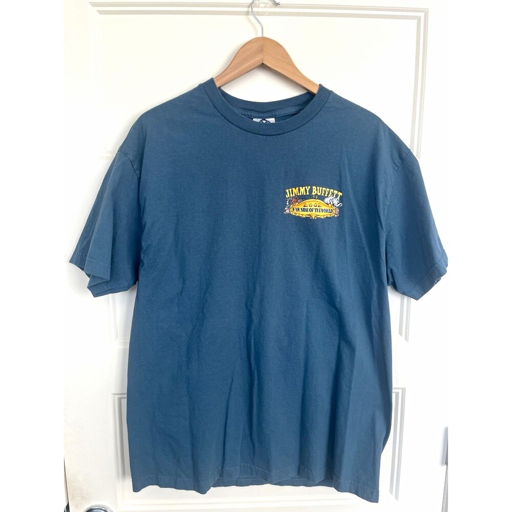 Vintage 2002 Jimmy Buffett Far Side of the World Tour T Shirt XL Blue Alstyle